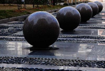 路障石球，市政園林阻車石，人車分離石頭擺件