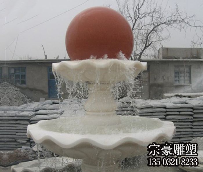 公園景觀漢白玉風(fēng)水球噴泉石雕
