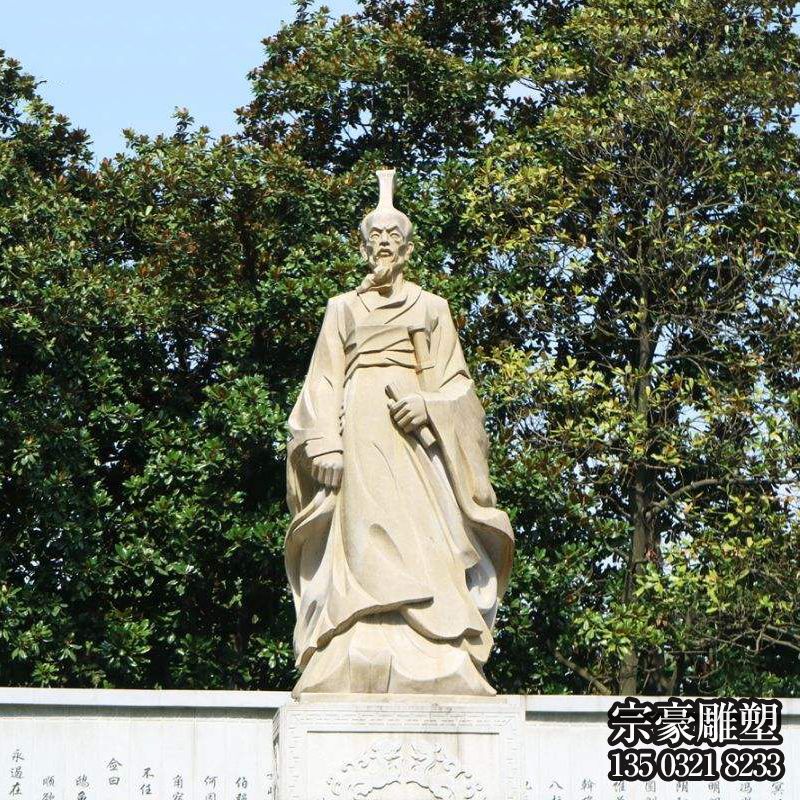 戰國名人屈原石雕塑像