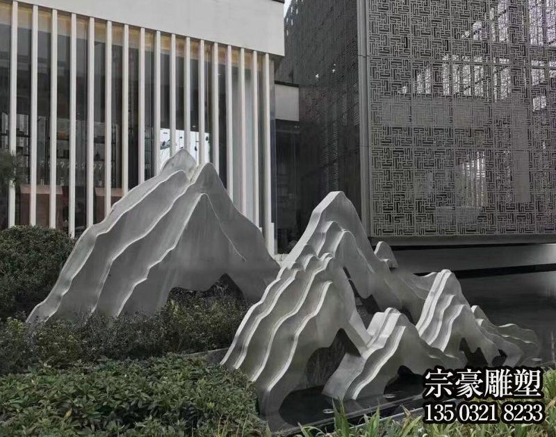 假山雕塑-不銹鋼公園小區假山雕塑